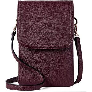 Women Burgundy Red Imported Vegan Leather Adjustable Strap Small Crossbody Bags